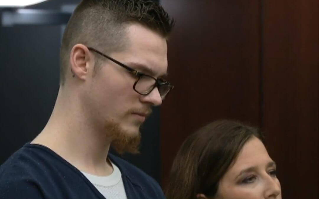 Alexander Gerth stands during his sentencing.