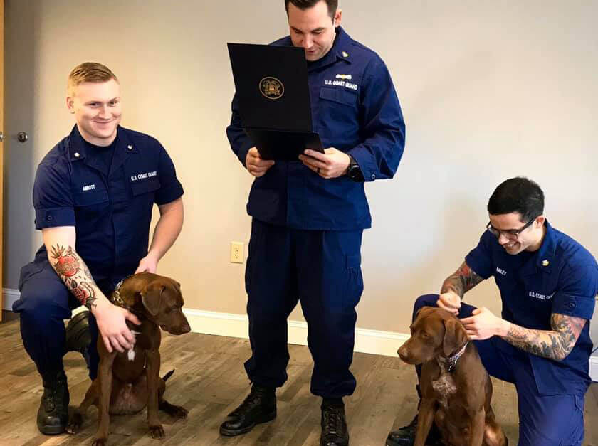 Michigan Coast Guard Station Promotes Dogs During Ceremony
